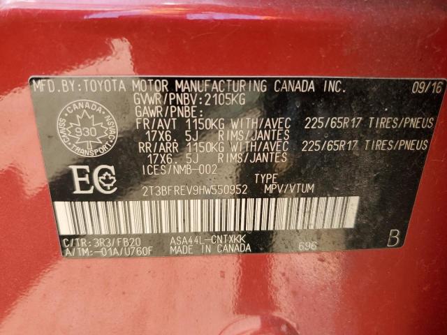 2017 TOYOTA RAV4 LE - 2T3BFREV9HW550952