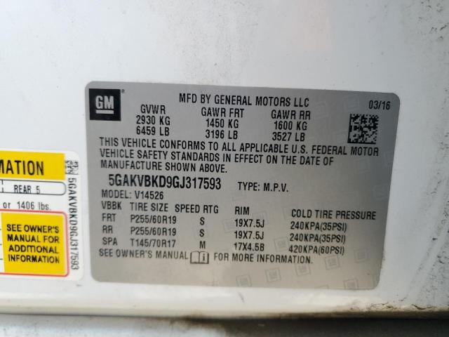 2016 BUICK ENCLAVE 5GAKVBKD9GJ317593