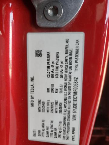 2021 TESLA MODEL 3 5YJ3E1EC7MF005842