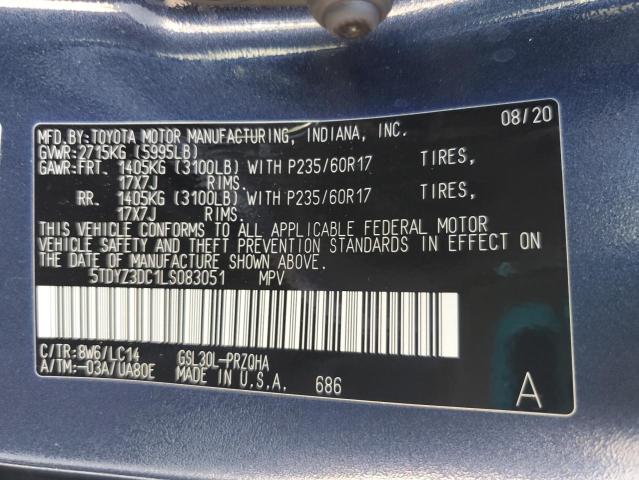 2020 TOYOTA SIENNA XLE - 5TDYZ3DC1LS083051