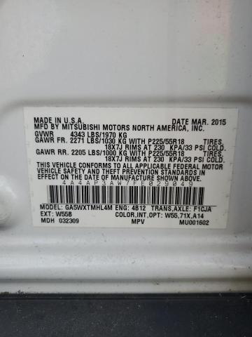 2015 MITSUBISHI OUTLANDER 4A4AP3AW7FE029049