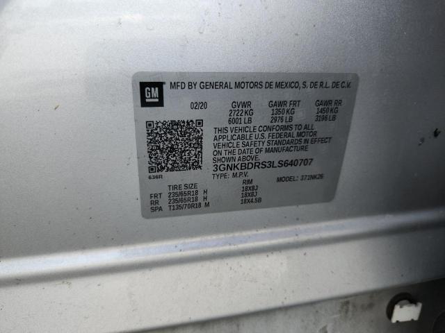 2020 CHEVROLET BLAZER 3LT 3GNKBDRS3LS640707