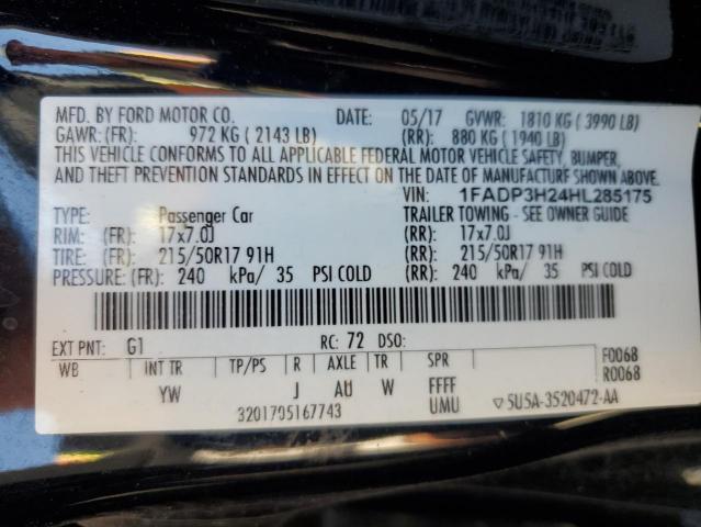 2017 FORD FOCUS SEL - 1FADP3H24HL285175