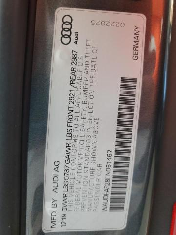 2020 AUDI S6 PREMIUM WAUDFAF28LN051457