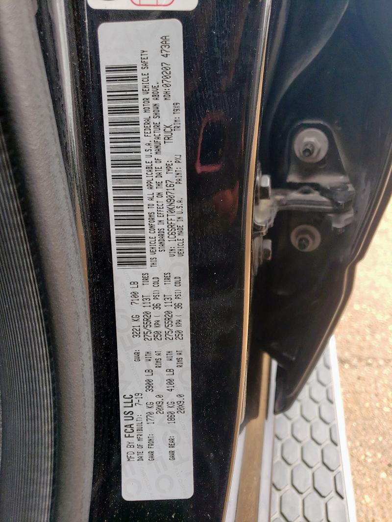 2019 RAM 1500 BIG H 1C6SRFFT0KN907167
