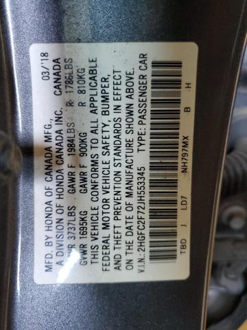 2018 HONDA CIVIC EX #3310557090