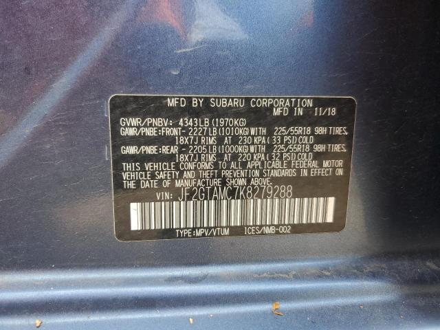 2019 SUBARU CROSSTREK JF2GTAMC7K8279288