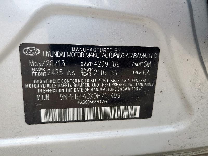 2013 HYUNDAI SONATA GLS - 5NPEB4ACXDH751499