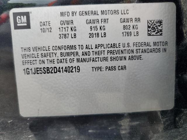 2013 CHEVROLET SONIC LTZ - 1G1JE5SB2D4140219