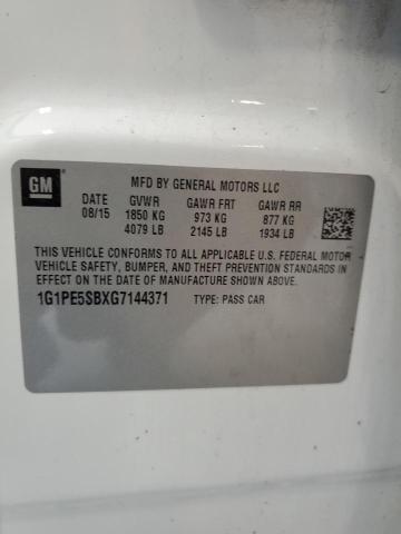 2016 CHEVROLET CRUZE 1G1PE5SBXG7144371