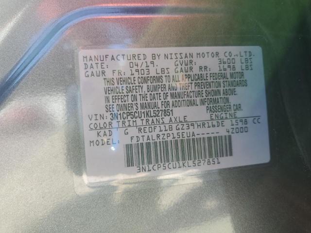 2019 NISSAN KICKS S 3N1CP5CU1KL527851