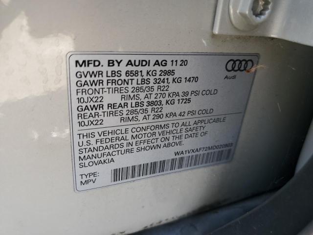 2021 AUDI Q7 PRESTIG WA1VXAF72MD020903