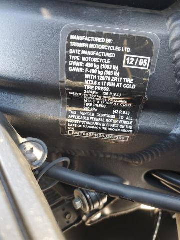 2006 TRIUMPH MOTORCYCLE SPRINT ST SMT600PK06J257309