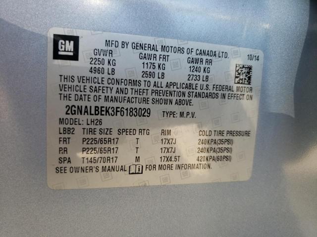 2015 CHEVROLET EQUINOX LT - 2GNALBEK3F6183029