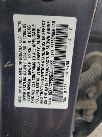 2016 HONDA CIVIC LX 19XFC2F50GE055968