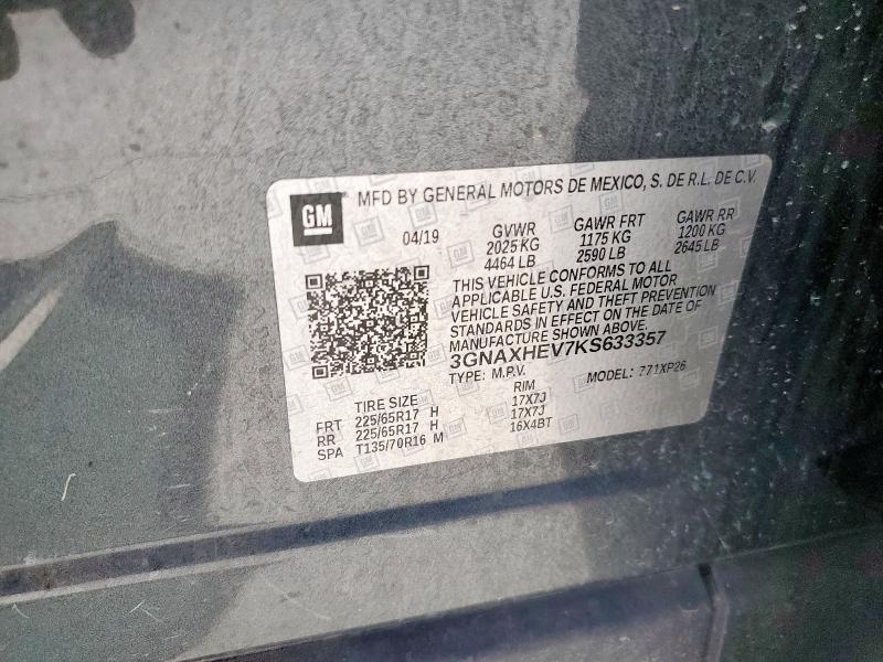 2019 CHEVROLET EQUINOX LS 3GNAXHEV7KS633357