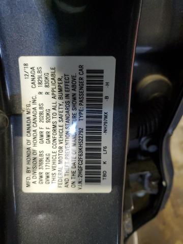 2019 HONDA CIVIC LX 2HGFC2F63KH522792