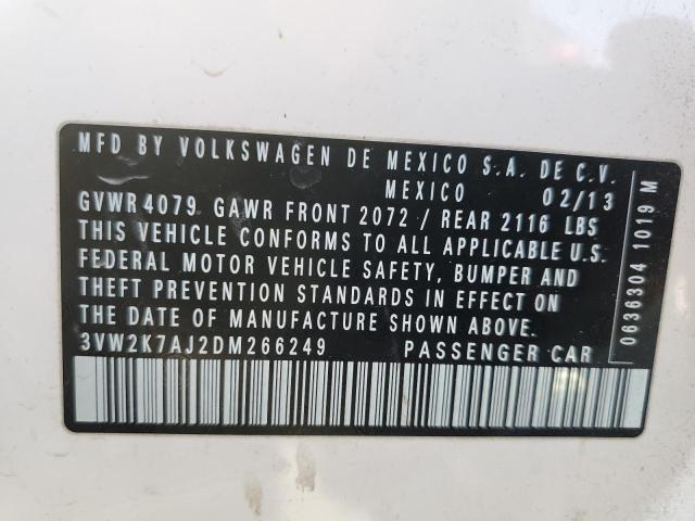 2013 VOLKSWAGEN JETTA BASE - 3VW2K7AJ2DM266249