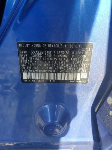 2019 HONDA FIT EX 3HGGK5H85KM743660