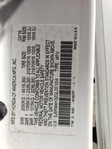 2016 HONDA CR-V LX - 5J6RM4H32GL051004
