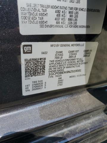 2022 CHEVROLET SILVERADO K1500 CUSTOM 1GCPDBEK6NZ519081