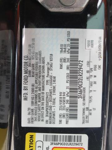 2020 FORD FUSION SEL - 3FA6P0CD2LR229472