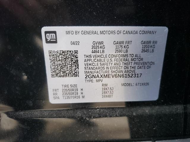 2022 CHEVROLET EQUINOX RS 2GNAXMEV6N6152317