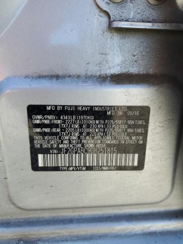 2016 SUBARU CROSSTREK JF2GPABC9GH251815