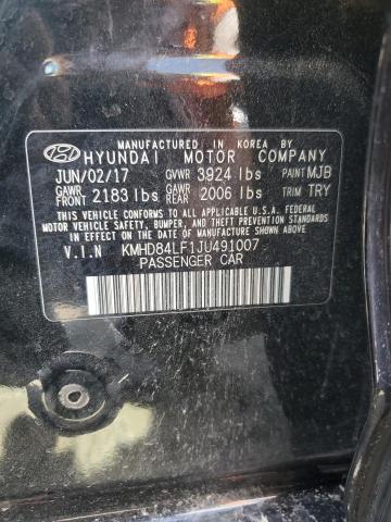 2018 HYUNDAI ELANTRA SE KMHD84LF1JU491007