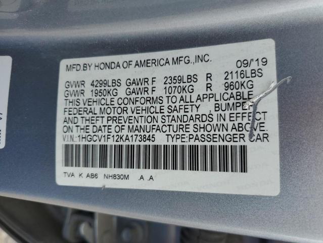 2019 HONDA ACCORD LX 1HGCV1F12KA173845