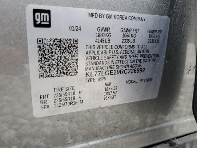 2024 CHEVROLET TRAX 1RS KL77LGE29RC226992