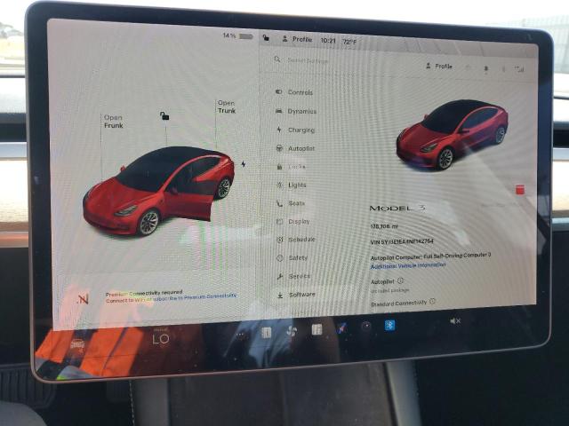 2022 TESLA MODEL 3 5YJ3E1EA4NF142754