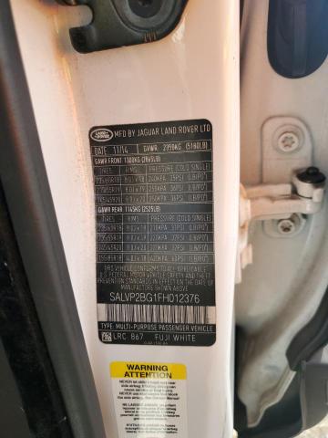 2015 LAND ROVER RANGE ROVE SALVP2BG1FH012376