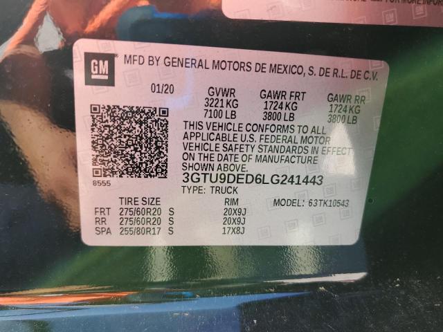 2020 GMC SIERRA K15 - 3GTU9DED6LG241443
