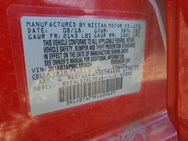 2019 NISSAN SENTRA S - 3N1AB7AP9KL605629
