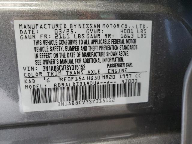 2025 NISSAN SENTRA SV 3N1AB8CV7SY315152