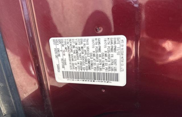 2011 NISSAN MURANO S - JN8AZ1MW6BW161925