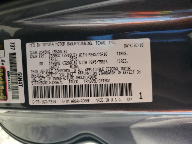 2018 TOYOTA TACOMA ACC 5TFRX5GN2JX128671