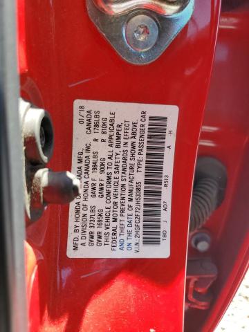 2018 HONDA CIVIC EX 2HGFC2F72JH533855