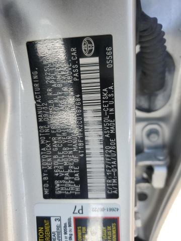 2012 TOYOTA CAMRY SE A - 4T1BF1FK2CU167684