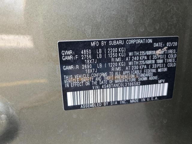 2020 SUBARU OUTBACK LI 4S4BTANC0L3186582
