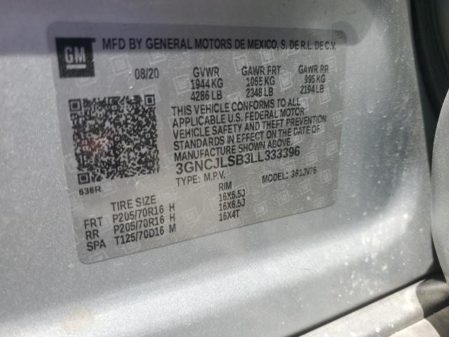 2020 CHEVROLET TRAX 1LT 3GNCJLSB3LL333396