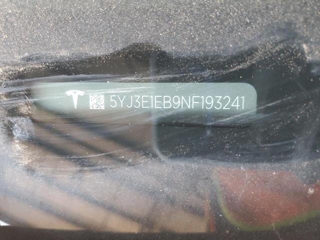 2022 TESLA MODEL 3 5YJ3E1EB9NF193241