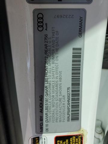2017 AUDI A6 PREMIUM WAUF8AFC4HN002775