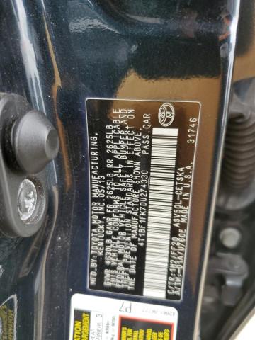 2013 TOYOTA CAMRY L - 4T1BF1FK7DU274330