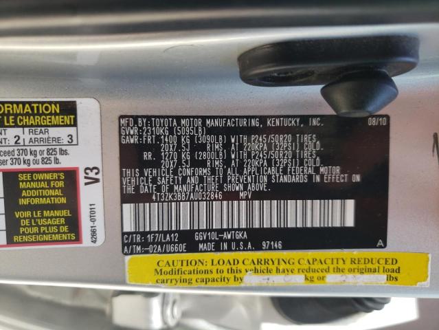 2010 TOYOTA VENZA - 4T3ZK3BB7AU032846