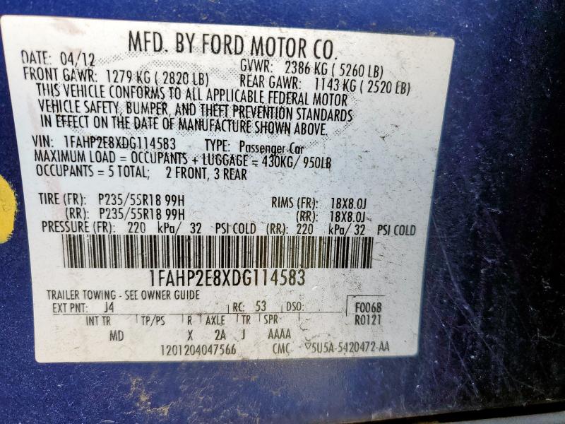 2013 FORD TAURUS SEL - 1FAHP2E8XDG114583