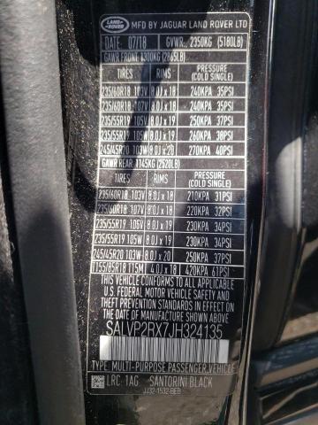 2018 LAND ROVER RANGE ROVE - SALVP2RX7JH324135