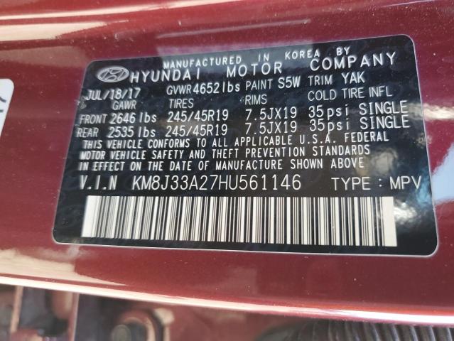 2017 HYUNDAI TUCSON LIM KM8J33A27HU561146
