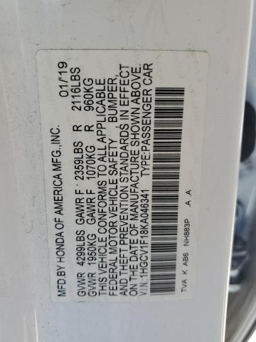 2019 HONDA ACCORD LX 1HGCV1F18KA046341